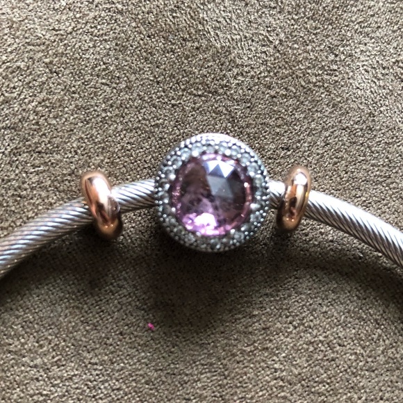 NWOT Pandora Bracelet Open Bangle Charm & Stoppers - Picture 3 of 10